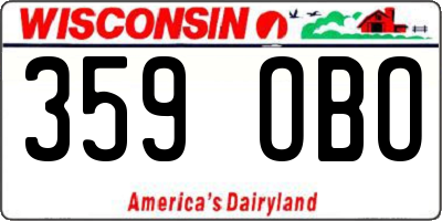WI license plate 359OBO