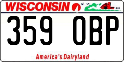 WI license plate 359OBP