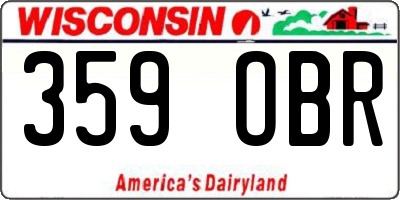 WI license plate 359OBR