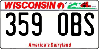 WI license plate 359OBS