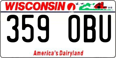 WI license plate 359OBU