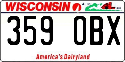 WI license plate 359OBX