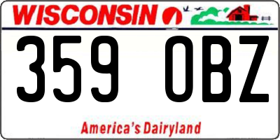 WI license plate 359OBZ