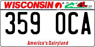 WI license plate 359OCA
