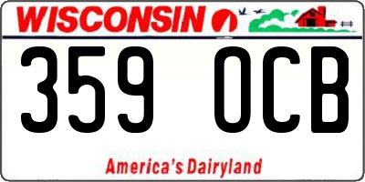 WI license plate 359OCB
