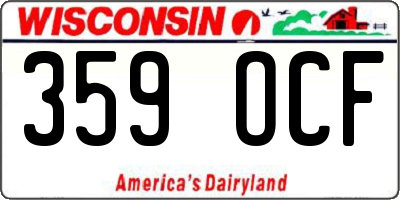 WI license plate 359OCF