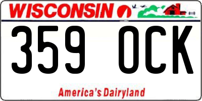 WI license plate 359OCK