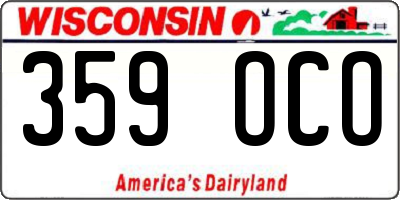 WI license plate 359OCO