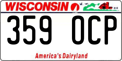WI license plate 359OCP