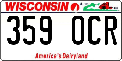 WI license plate 359OCR