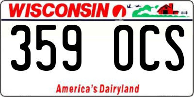 WI license plate 359OCS
