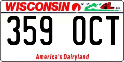 WI license plate 359OCT