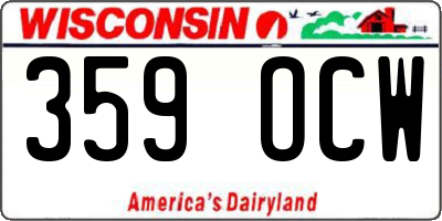 WI license plate 359OCW