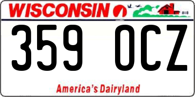 WI license plate 359OCZ