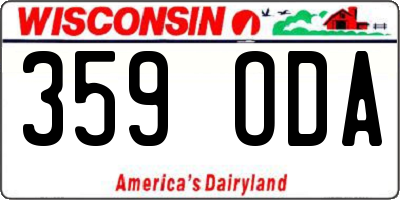 WI license plate 359ODA