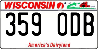 WI license plate 359ODB