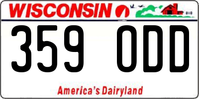 WI license plate 359ODD