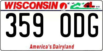 WI license plate 359ODG