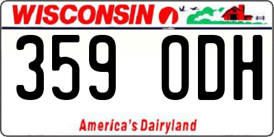 WI license plate 359ODH