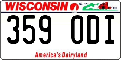 WI license plate 359ODI