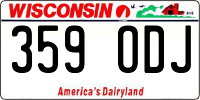 WI license plate 359ODJ