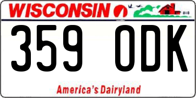WI license plate 359ODK