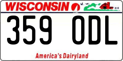 WI license plate 359ODL