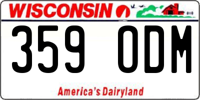 WI license plate 359ODM