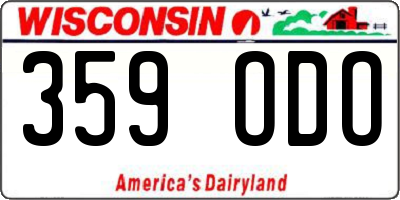 WI license plate 359ODO