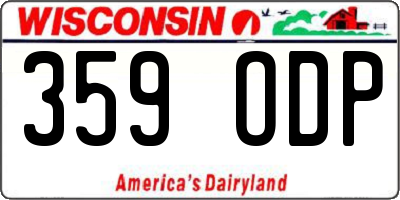 WI license plate 359ODP