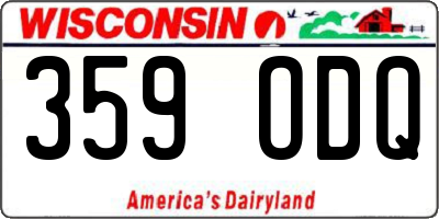 WI license plate 359ODQ