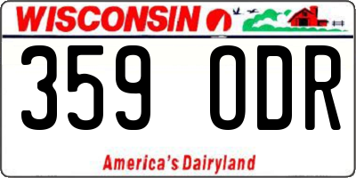 WI license plate 359ODR