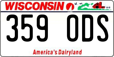 WI license plate 359ODS