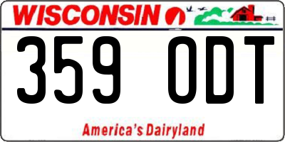 WI license plate 359ODT