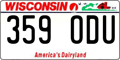 WI license plate 359ODU