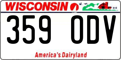WI license plate 359ODV