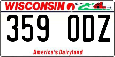 WI license plate 359ODZ