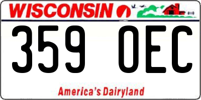 WI license plate 359OEC