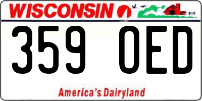 WI license plate 359OED