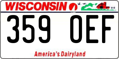 WI license plate 359OEF
