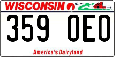 WI license plate 359OEO