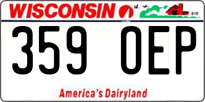 WI license plate 359OEP
