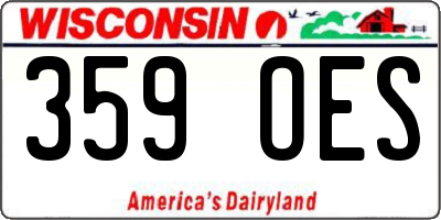 WI license plate 359OES