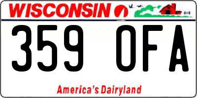 WI license plate 359OFA
