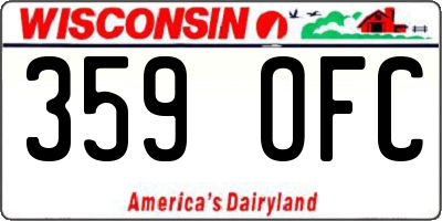 WI license plate 359OFC