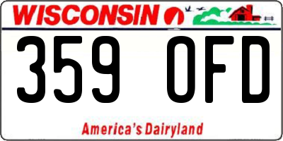 WI license plate 359OFD
