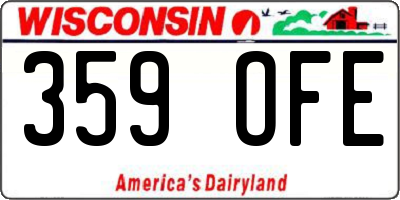WI license plate 359OFE