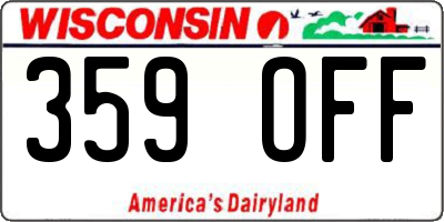WI license plate 359OFF