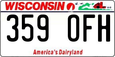 WI license plate 359OFH