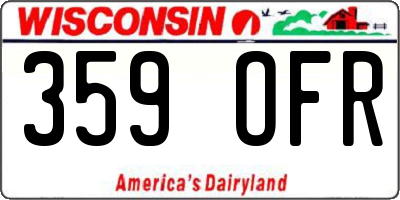 WI license plate 359OFR